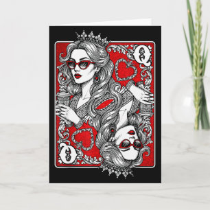 Reine de cœur carte à jouer amateur de café jeux d