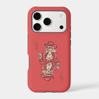 Reine de Cœur Rouge Dessinée à la Main Doodle Rose