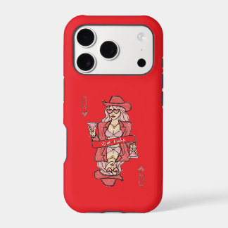 Reine de Cœur Rouge Dessinée à la Main Doodle Rose