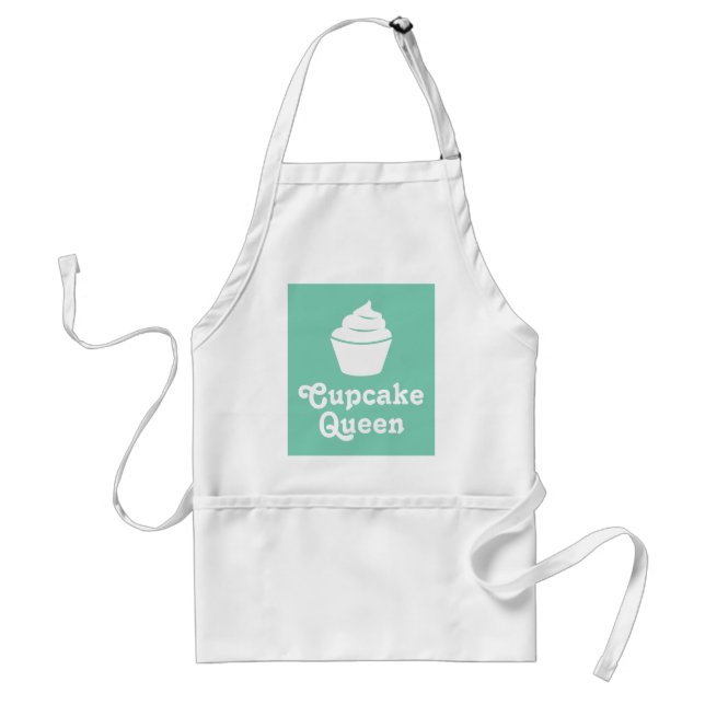 Reine de Cupcake | Tablier de cuisson vert à la me (Devant)