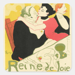 Reine de Joie (Queen of Pleasure) Toulouse Lautrec Square Sticker