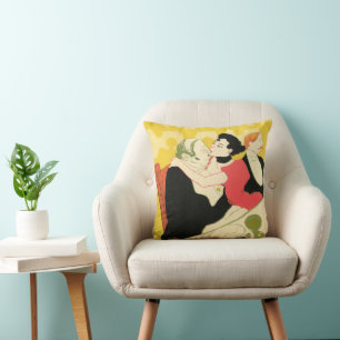 Reine de Joie (Queen of Pleasure) Toulouse Lautrec Throw Pillow