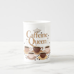Reine de la caféine - Élégant os Chine Coffee Mug