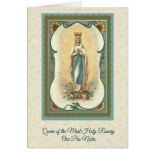 Reine de la carte w/prayer de chapelet la plus