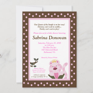 Reine de la Jungle Baby shower Invitation 5 x 7
