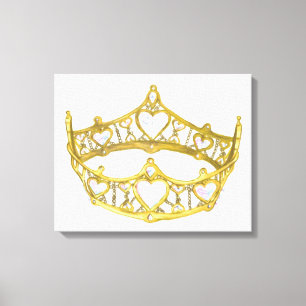 Reine des Coeurs couronne toile enveloppée 20x16"
