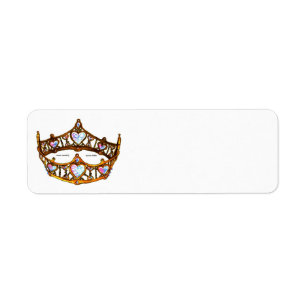 Reine des Coeurs Or Couronne Tiara blanc