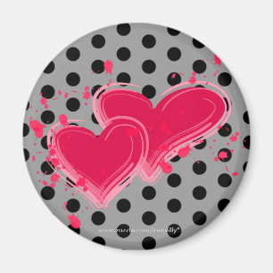Reine des coeurs Polka Dot Magnet