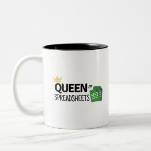 Reine des feuilles de calcul Tone deux tones tasse