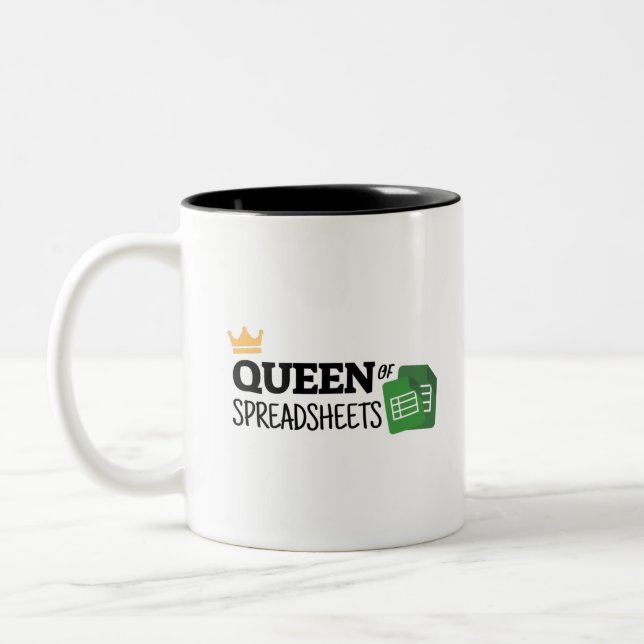 Reine des feuilles de calcul Tone deux tones tasse (Gauche)