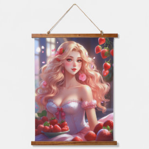 Reine des fraises Bois Taché Tapisserie murale