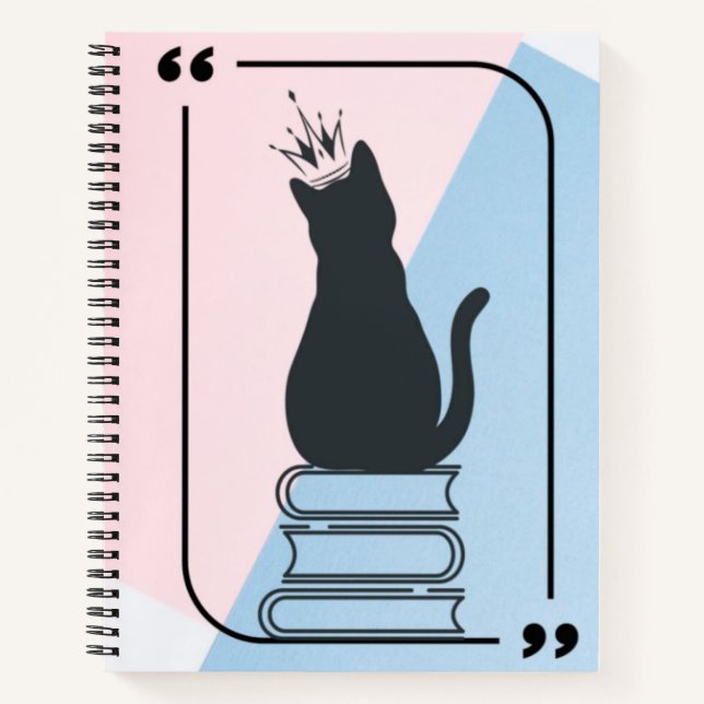 Reine des livres - Chat couronné sur la pile des l (Devant)