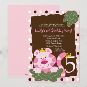 REINE DU JUNGLE 5e anniversaire Invitation