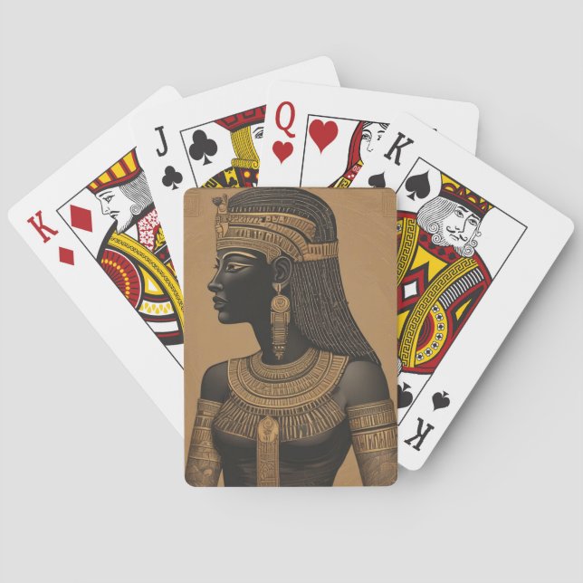 Reine égyptienne. Noir et Or. Jeux de cartes (dos)