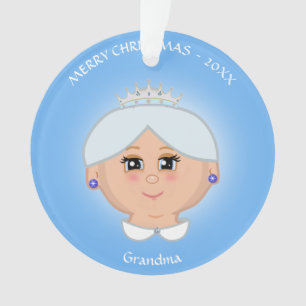 Reine grand-mère, maman, tante, enseignant en bleu