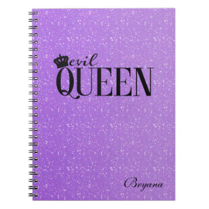 REINE MALÉFIQUE Journal de notes paillettes violet