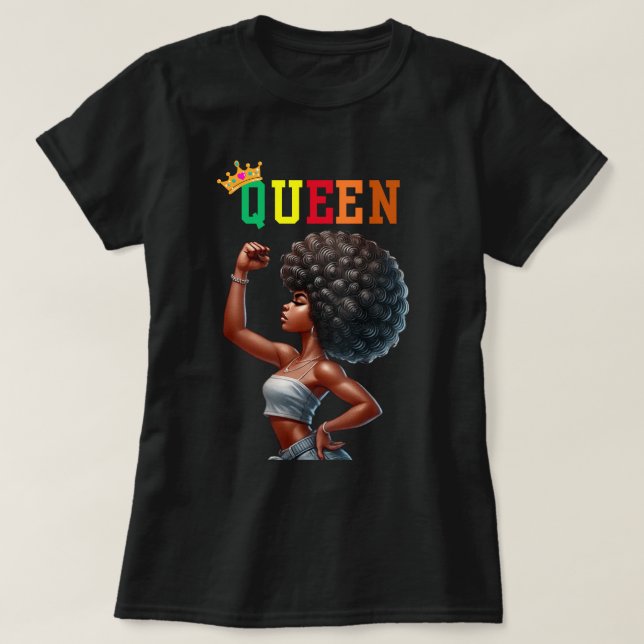 Reine Nubienne : Serrer le T-shirt féminin (Design devant)