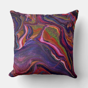 Reine pour un jour 3 Coussin Abstrait psychédéliqu