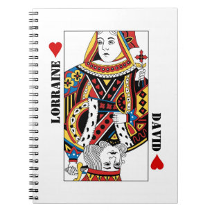 Reine + Roi de journal de couples de carte de jeu