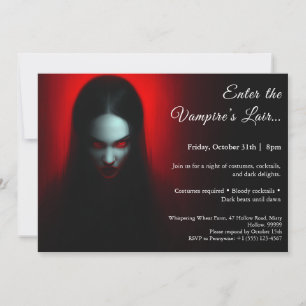 Reine Vampire - Invitation de la fête costumée d'H
