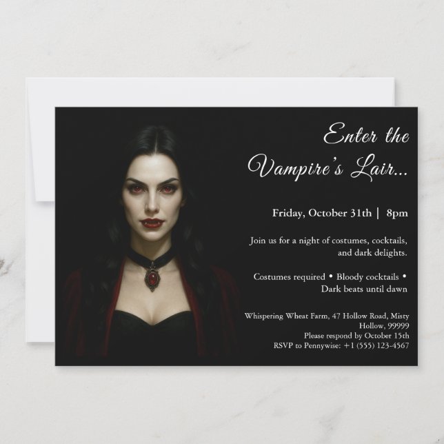 Reine Vampire - Invitation de la fête costumée d'H (Devant)