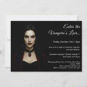Reine Vampire - Invitation de la fête costumée d'H