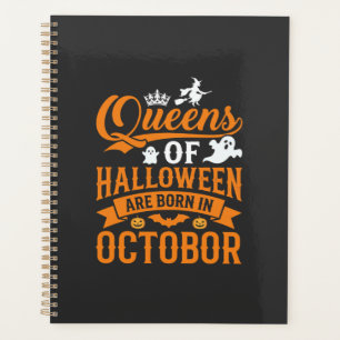 Reines d'Halloween Nées en Octobre Typographie Vin