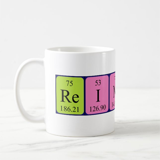 Reinhard periodic table name mug (Left)