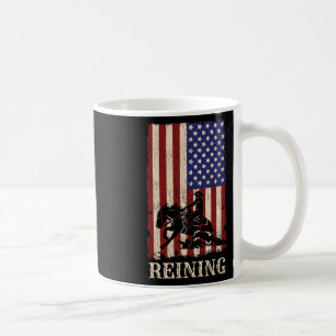 Reining Horse July 4th Flag Funny Equestrian Gift  Coffee Mug