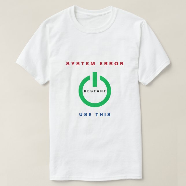 Réinitialiser le bouton T-Shirt Redémarrer - Texte (Design devant)