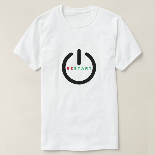 Réinitialiser le texte T-Shirt Redémarrer (Design devant)