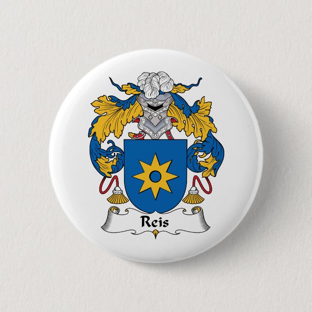 Reis Family Crest 2 Inch Round Button (Front)