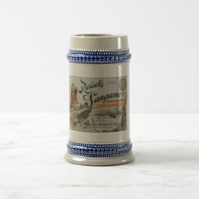 Reisch Sangamo Beer Label Stein (Center)