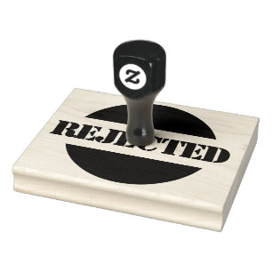Rejected Large Wooden Custom Rubber Stamp