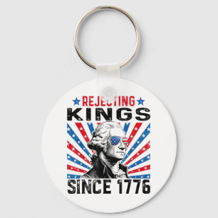 Rejecting Kings Since 1776 Distressed Usa Flag Vin Keychain