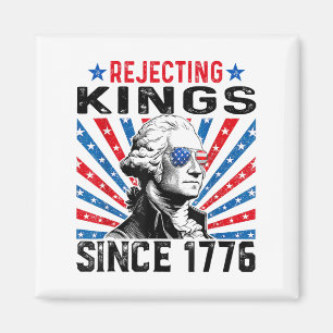 Rejecting Kings Since 1776 Distressed Usa Flag Vin Magnet