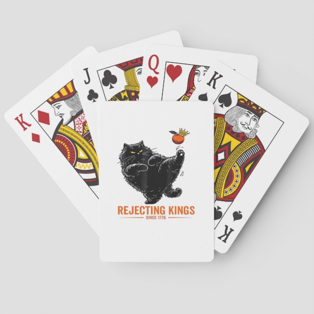 Rejecting Kings Since 1776 Patriotic USA Flag Playing Cards (Back)