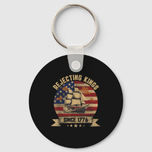 Rejecting Kings Since 1776 Vintage Patriotic Usa  Keychain