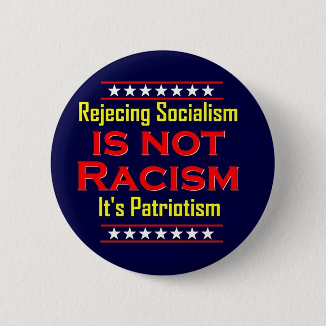 Rejecting Socialism, 2 Inch Round Button (Front)