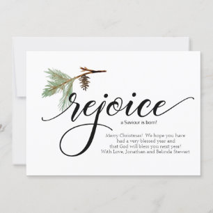 REJOICE A SAVIOUR IS BORN - Christmas photo Card