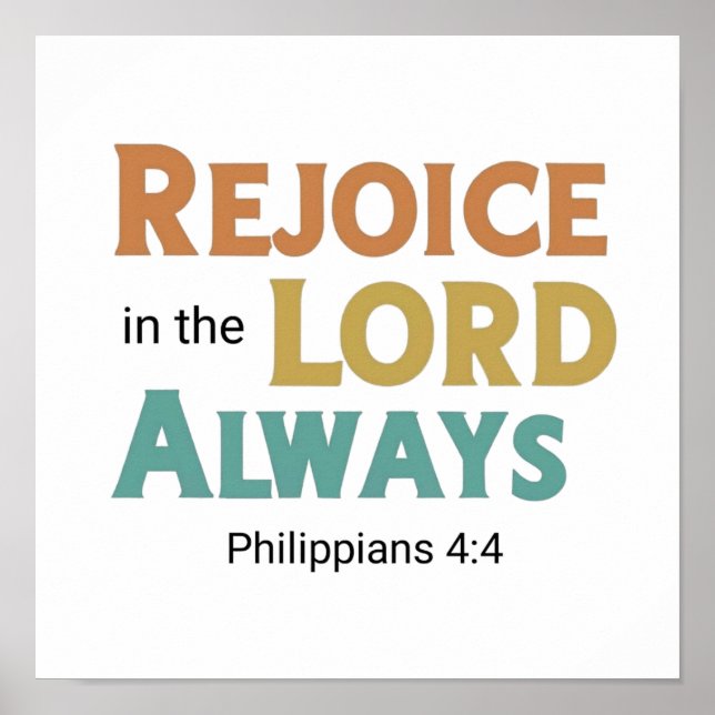 Rejoice Always Biblical Inspirational Poster (Devant)