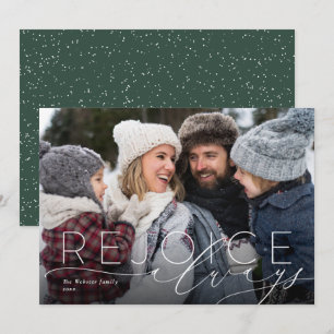 Rejoice always elegant religious one photo holiday card