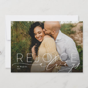 Rejoice always religious holiday photo card