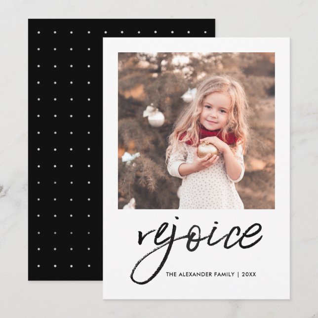 Rejoice and Be Glad Religious Christmas Photo Card (Front/Back)