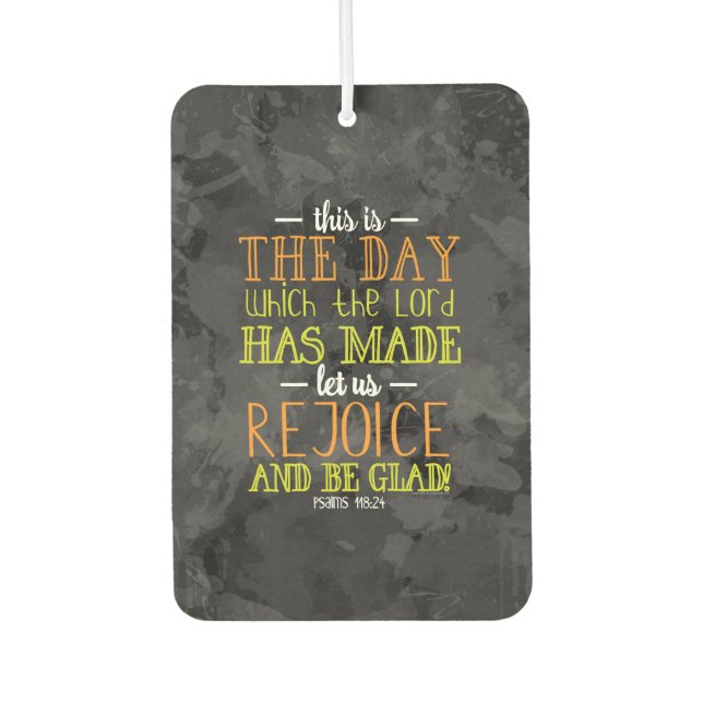 Rejoice and Be Glad Typography Bible Verse Modern Air Freshener (Front)