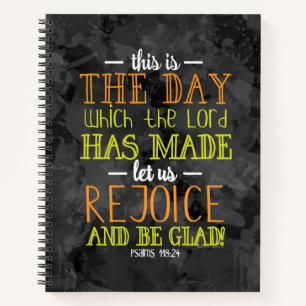 Rejoice and Be Glad Typography Bible Verse Modern Notebook