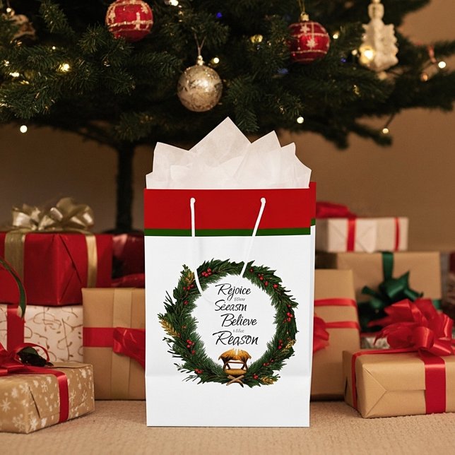 Rejoice and believe nativity medium gift bag (Creator Uploaded)