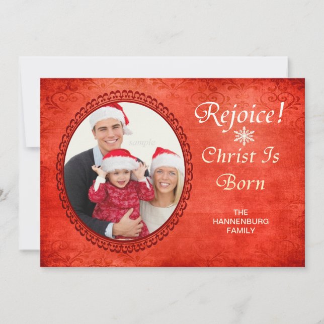 Rejoice Christ Is Born Christian Custom Photo (Front)