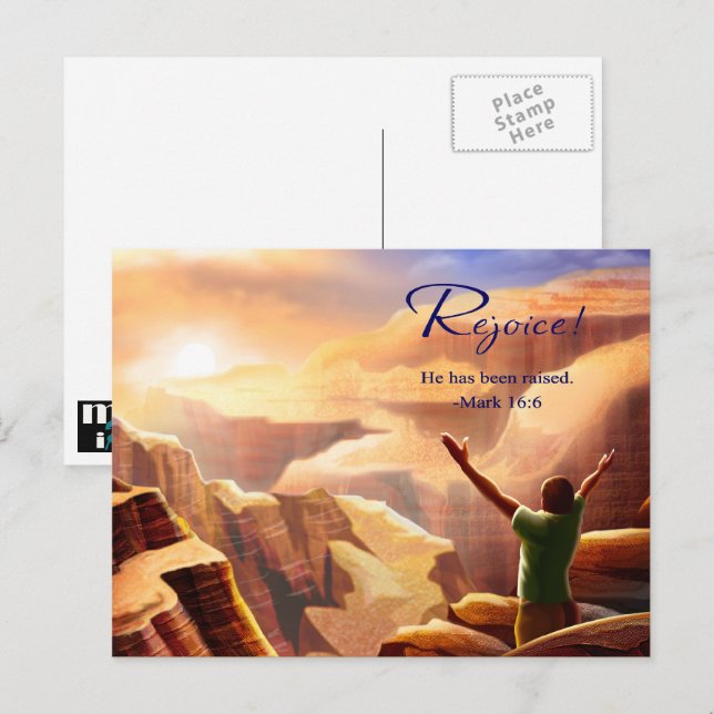Rejoice. Christian Religious Easter  Holiday Postcard (Front/Back)