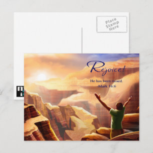 Rejoice. Christian Religious Easter  Holiday Postcard